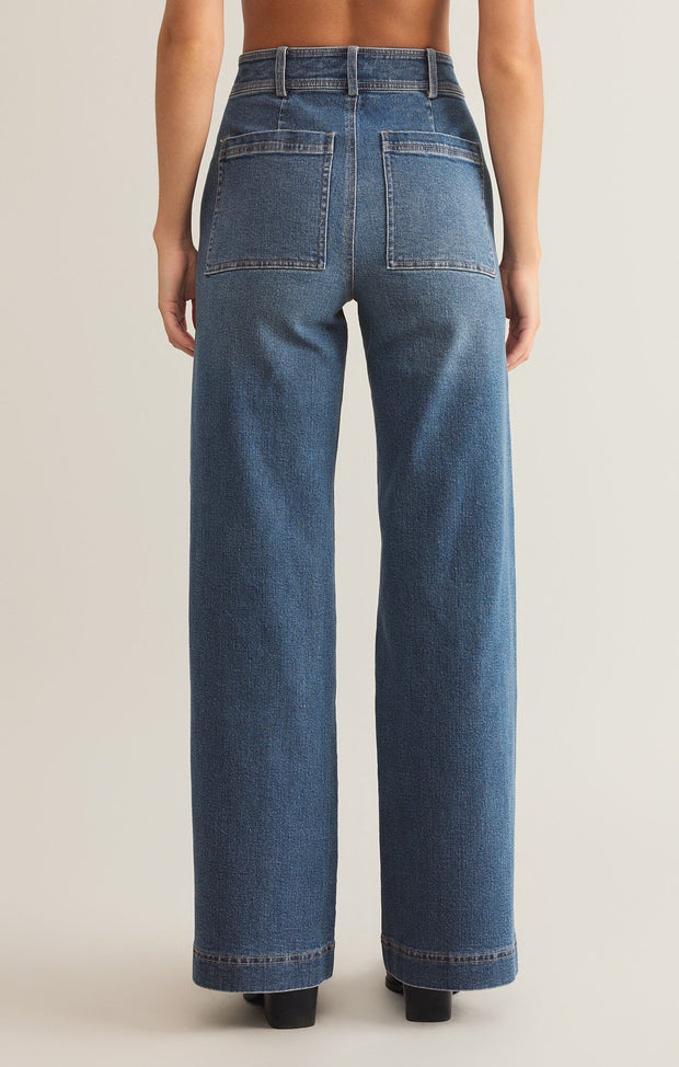 Bradley Mid Rise Patch Pocket Denim