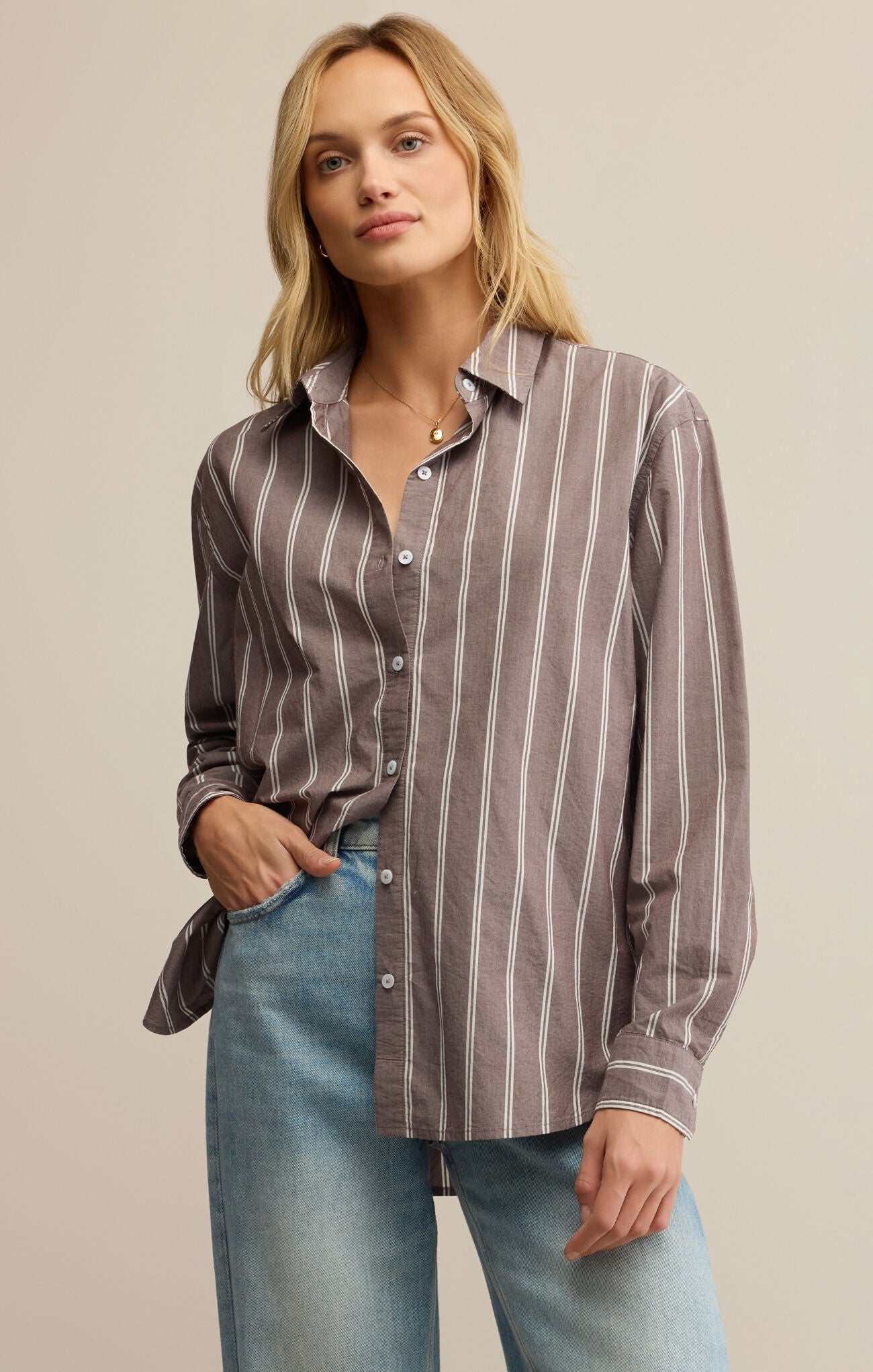 Sandalwood Seaport Striped Top