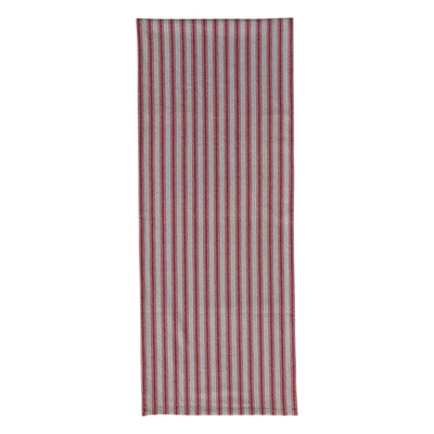 Woven Cotton Striped Table Runner, Red & Natural