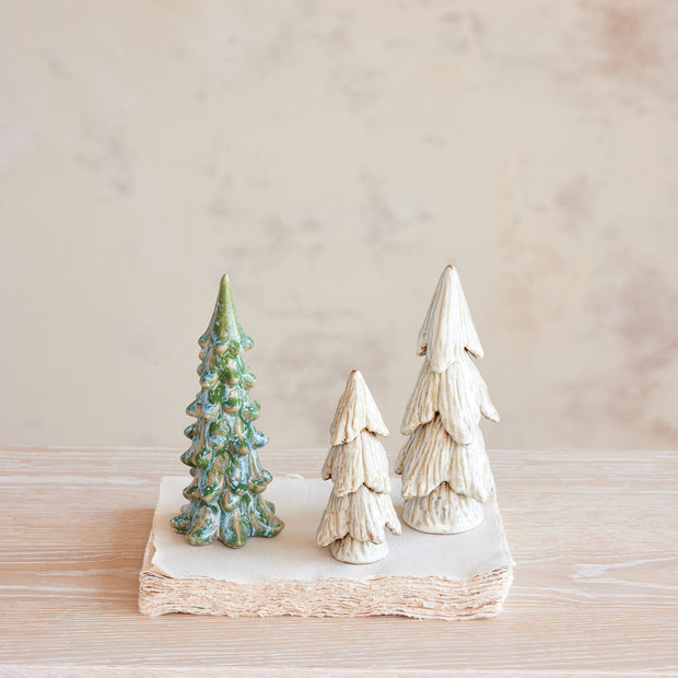 Stonewear Reactive Glaze mini Tree- Cream