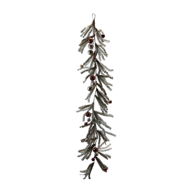 Tinsel Garland w/ Ornaments, Multi Color