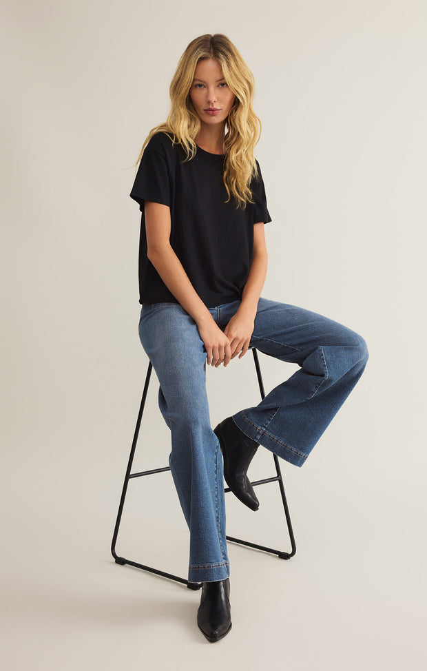 Bradley Mid Rise Patch Pocket Denim