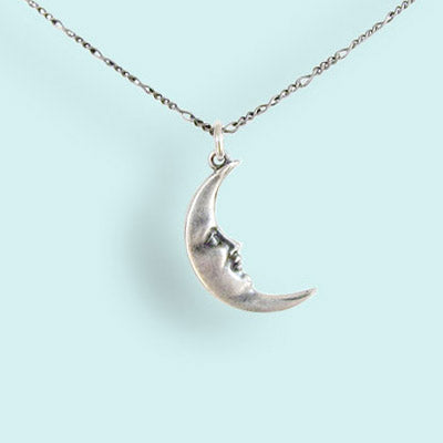 SILVER MAN INTHE MOON NECKLACE